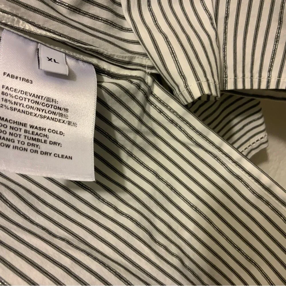 Lafayette 148 New York Womens striped Long-Sleeve Button Up Shirt XL - Picture 5 of 5